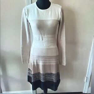 Elegant Cream and Black Women's Dress